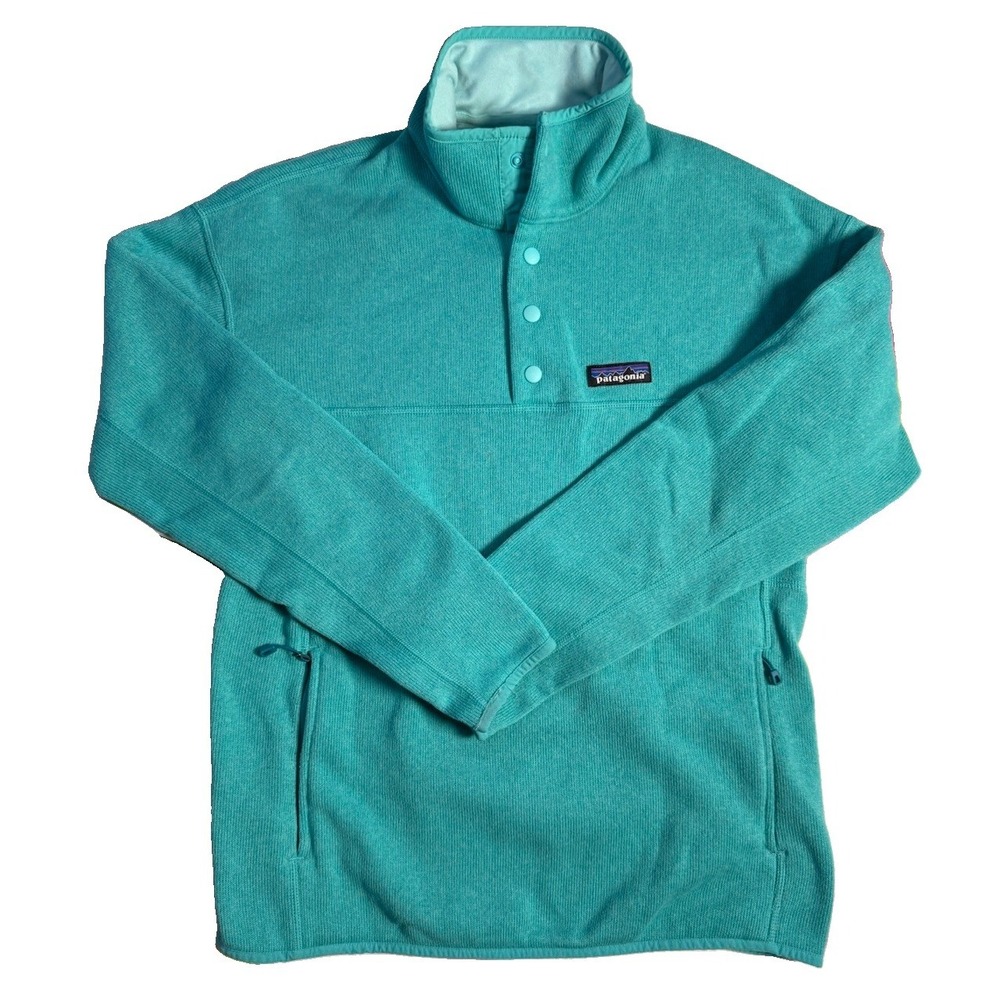 Patagonia Teal Blue Lightweight Better Sweater Marsupial Pullover Jacket Medium